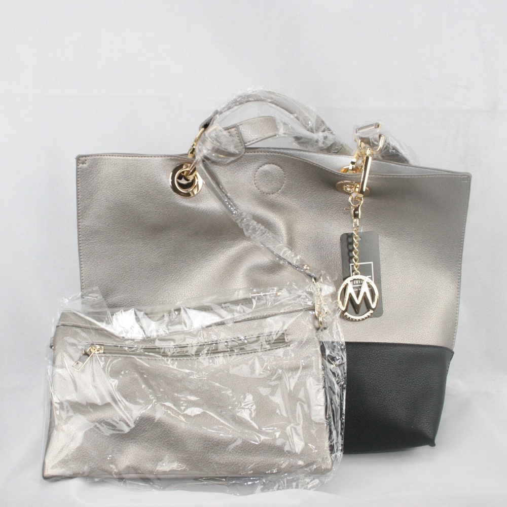 Mia Farrow Shoulder Bag and Satchel Large Silver